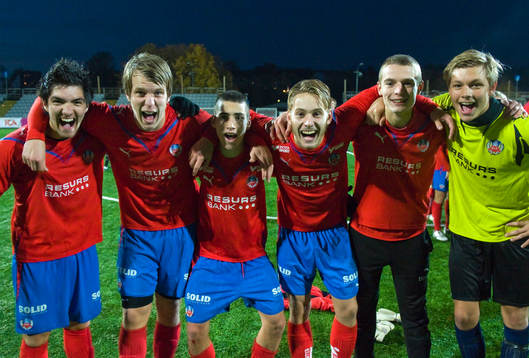 Helsingborgs målskyttar från vänster: Robert Mirosavic,