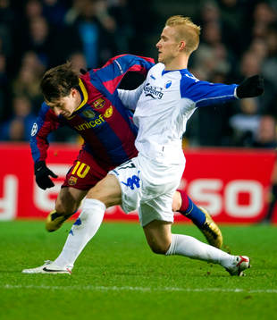 Oscar Wendt, Köpenhamn stoppar Lionel Messi, Barcelona