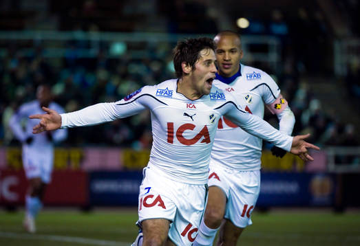 Michael Görlitz och Marcus Olsson, Halmstad, jubel
