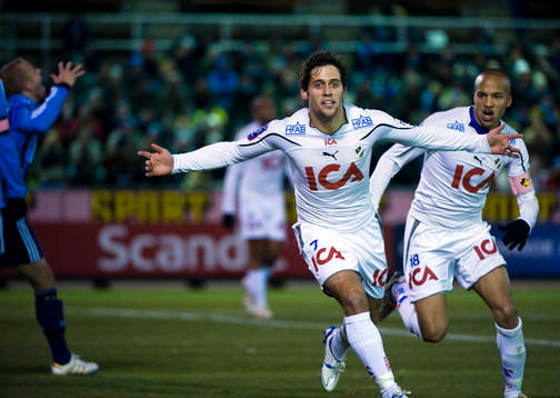 Michael Görlitz och Marcus Olsson, Halmstad, jubel