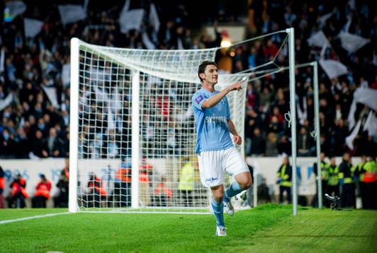 Agon Mehmeti, Malmö gjorde 2-0. Jubel