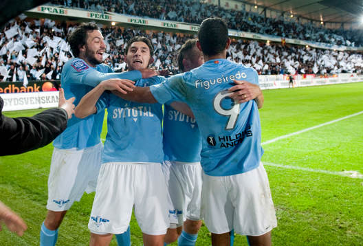 Agon Mehmeti, Malmö gjorde 2-0. Jubel, glädje