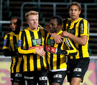 John Chibuike, Häcken, gör 2-0, Jubel