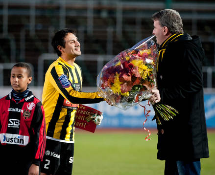Johan Lind, Häcken, tackas av i sin sista match