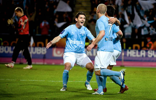 Jiloan Hamad, MFF gör 1-0. Jubel