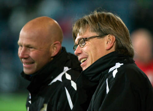 Urban Hammar och Per Olsson, tränare Gefle