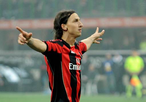 Zlatan Ibrahimovic, Milan gjorde 1-0 på straff. Jubel