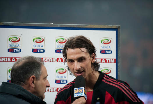 Zlatan Ibrahimovic, Milan, blir intervjuvad