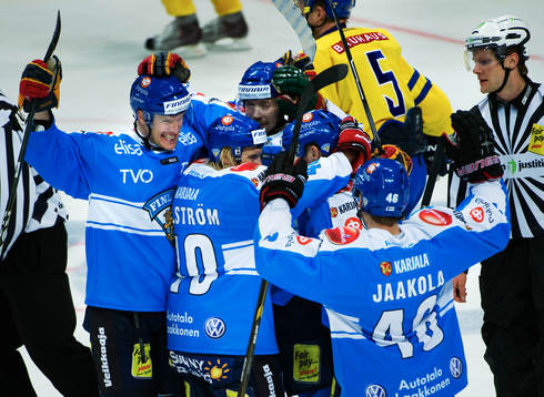 De finska spelarna jubel