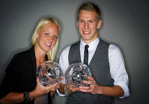 Årets mittfältare Caroline Seger och Pontus Wernbloom