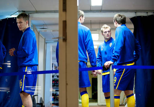 Svenska laget på väg ut på planen, Pontus Wernbloom,