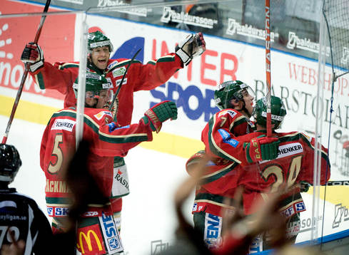 Niklas Andersson, Frölunda, gör 3-2 , jubel