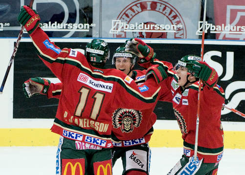 Per-Johan Axelsson, Frölunda, gör 4-2, jubel Toni