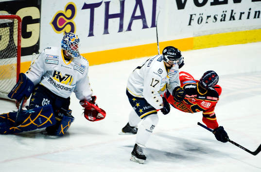 Daniel Larsson, målvakt, Andreas Falk, HV71 och Patrick