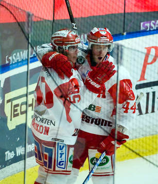 Sebastian Erixon och Kim Hirschovits, Timrå, jubel