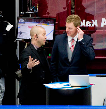 Kommentatorerna Johan Thornberg och Nicklas Jihde