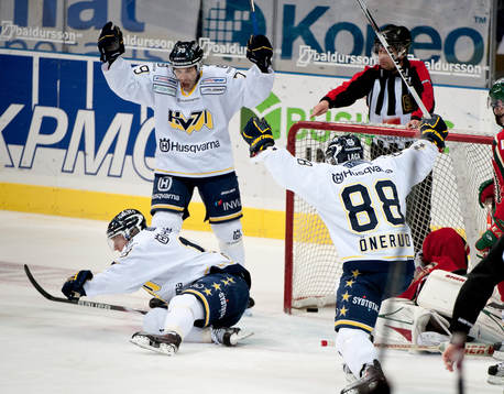 Oscar Sundh, HV71, gör 1-3, jubel