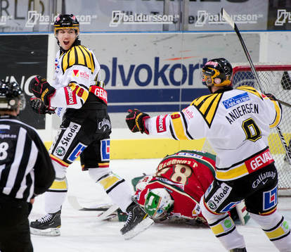 Anton Rödin, Brynäs, gör 1-0, jubel