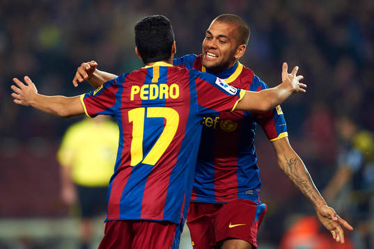 Dani Alves och Pedro, Barcelona (Jubel)