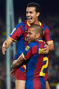 Dani Alves och Pedro, Barcelona (Jubel)