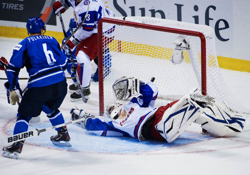 Teemu Pulkkinen, Finland, kvitterar till 1-1 bakom Dmitri