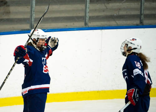 Alex Carpenter och Haley Skarupa, USA, jubel