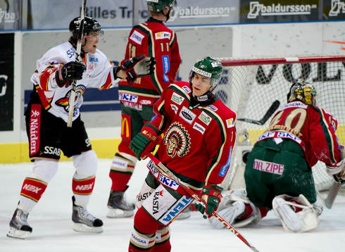 Karl Fabricius, Luleå, gör 0-1, jubel, Henrik Tömmernes,