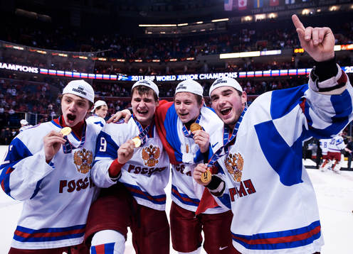 Artemi Panarin, Dmitri Orlov, Vladimir Tarasenko och Nikita
