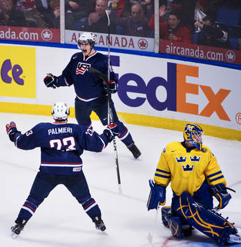Kyle Palmieri och Chris Kreider, USA, jubel och Fredrik