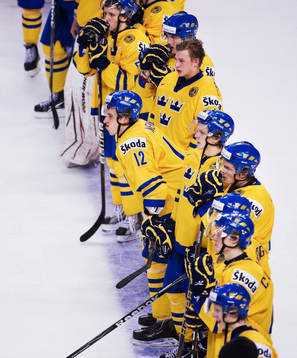 Patrik Nemeth och de andra svenska spelarna depp