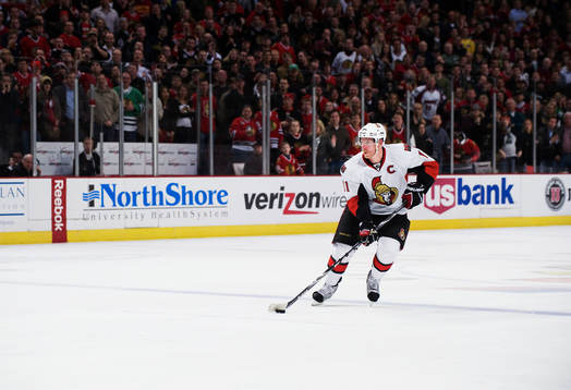 Daniel Alfredsson, Ottawa, lägger sin straff som han sedan