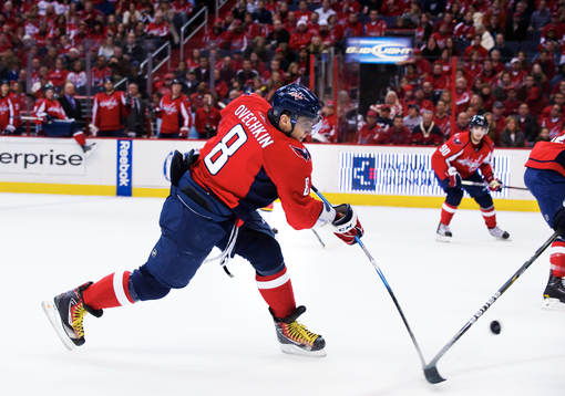 Alexander Ovechkin, Washington, skjuter mot mål