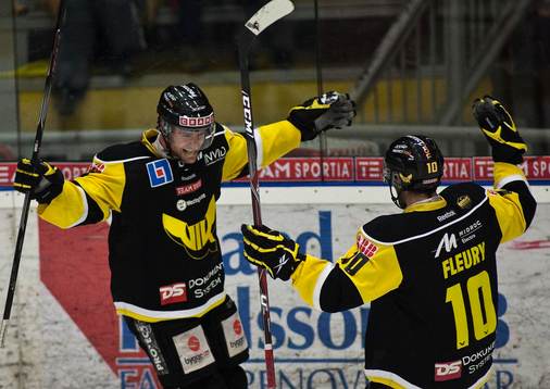 Evan McGrath och Damien Fleury, Västerås, jubel
