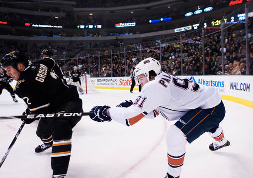 Nicklas Grossman, Dallas, och Magnus Pääjärvi, Edmonton