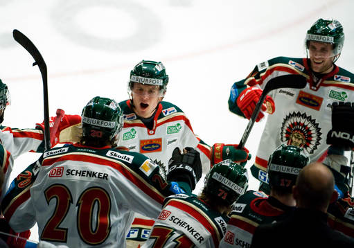 Nicklas Lasu och Oscar Hedman, Frölunda, jubel