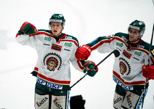 Nicklas Lasu och Oscar Hedman, Frölunda, jubel