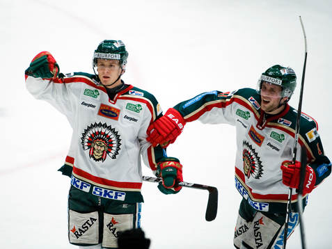 Nicklas Lasu och Oscar Hedman, Frölunda, jubel