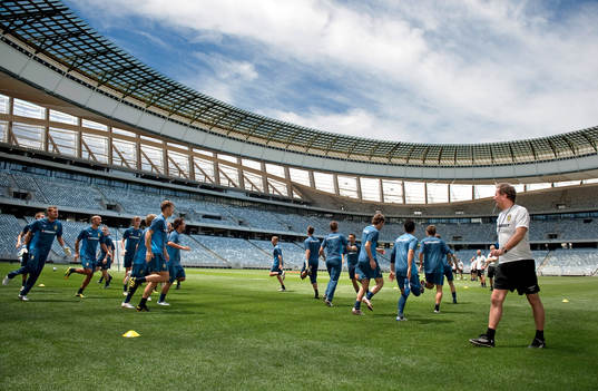 Uppvärmning på Cape Town Stadium