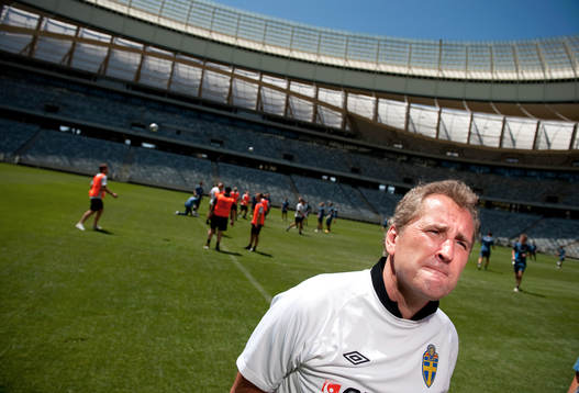 Erik Hamrén, förbundskapten på Cape Town Stadium