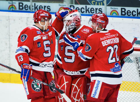 Fredric Andersson, Pontus Sjögren, målvakt, och Stefan