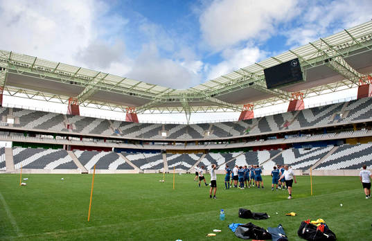 Träning på Mbombela Stadium i Nelspruit