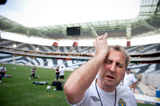 Erik Hamrén, förbundskapten på Mbombela Stadium i