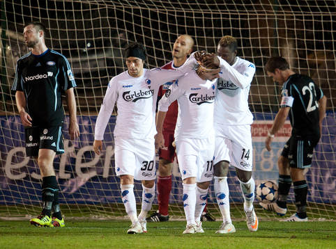 Cesar Santin, FC Köpenham, gör 2-1, jubel Christian