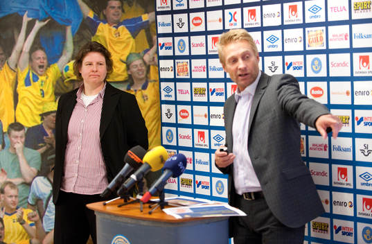 Ann-Helen Grahm, förbundskapten och Thomas Dennerby,