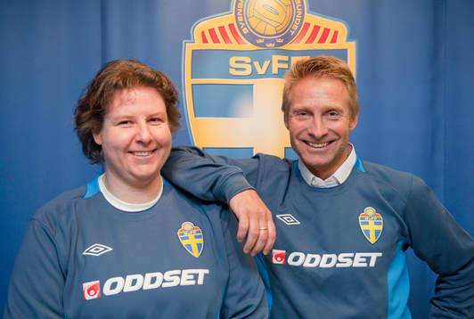 Ann-Helen Grahm och Thomas Dennerby, förbundskapten