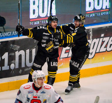 Oscar Steen och Victor Ahlström, AIK, glädje, jubel