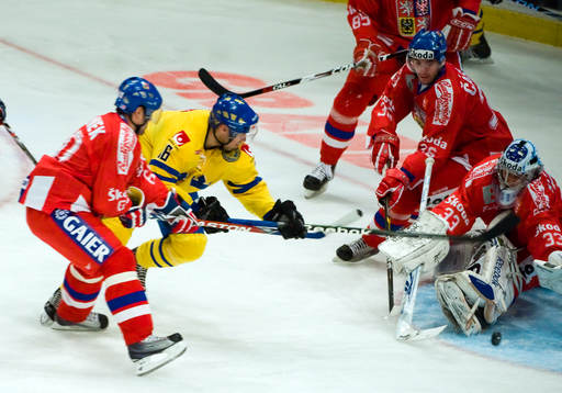 Dick Axelsson, Sverige och Jakub Stepanek, målvakt,