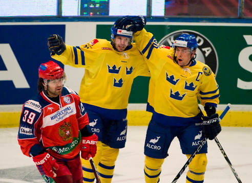 Björn Melin och Magnus Johansson, Sverige, jubel