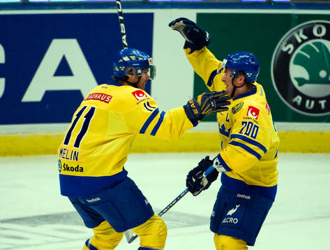 Björn Melin och Magnus Johansson, Sverige, jubel