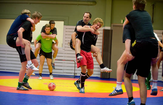Fotboll, träning, ryttarfotboll